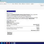 Tech scam email from Apple iCloud account charging for Microsoft Windows Defender